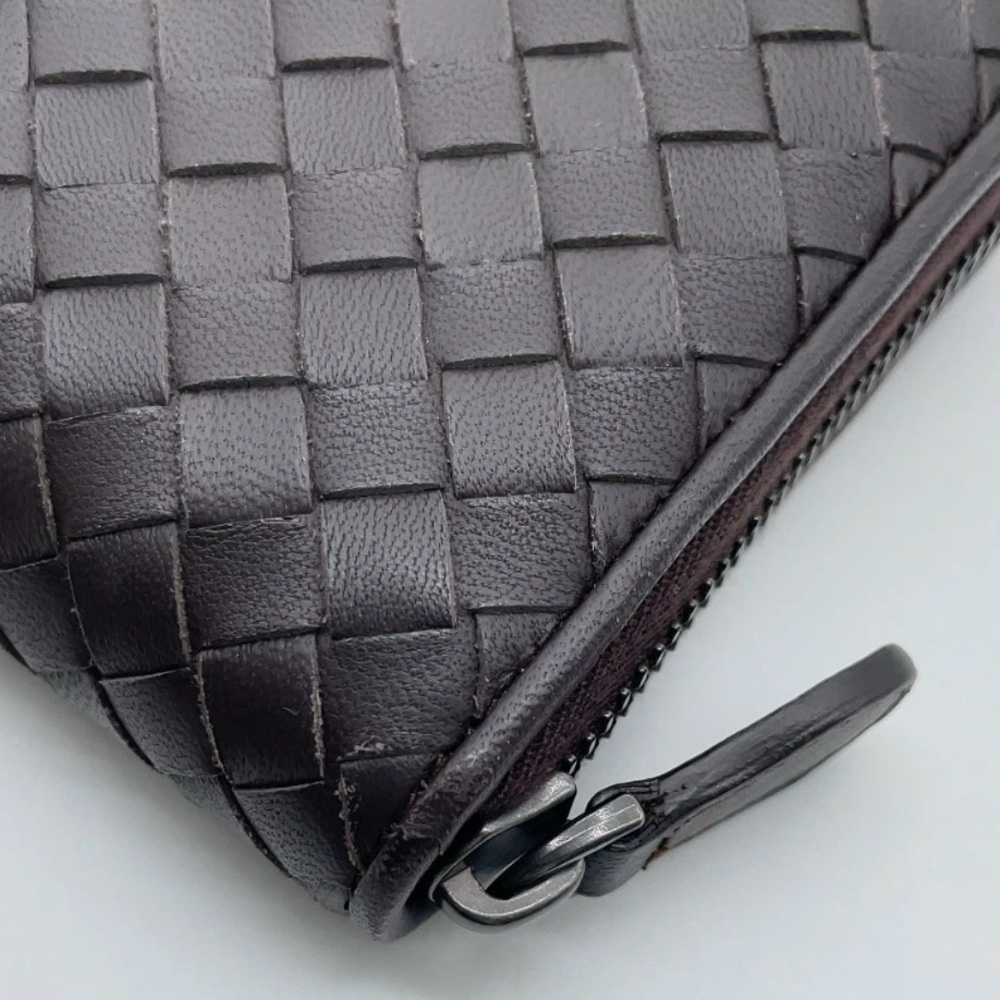 Bottega Veneta Dark Brown Expresso long Leather wallet zip around woven - Picture 5 of 14
